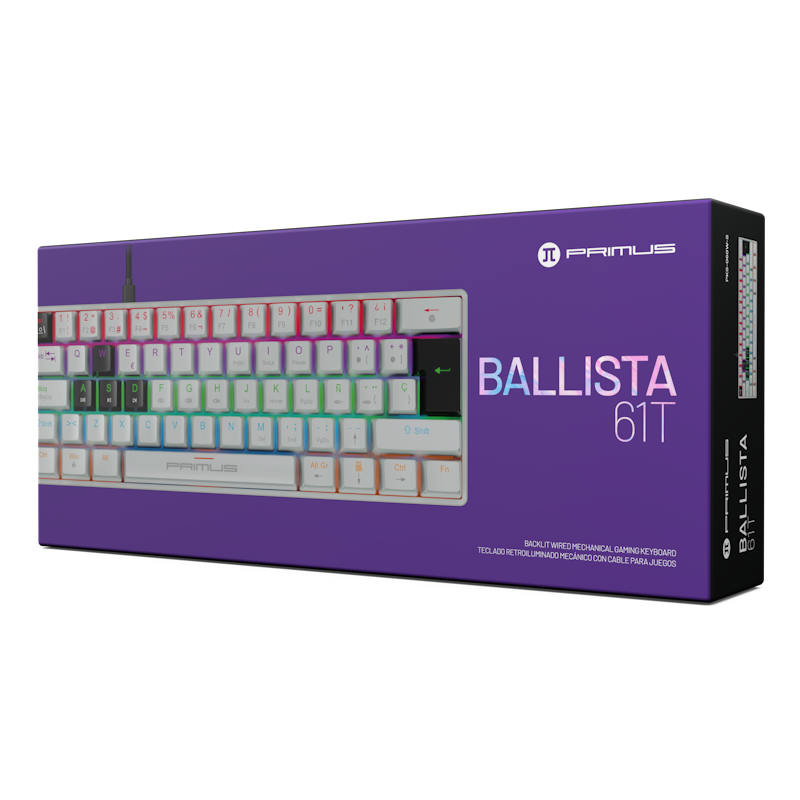 🔥 Teclado Primus PKS-060G-S (Blanco y Negro) – Mecánico 60%